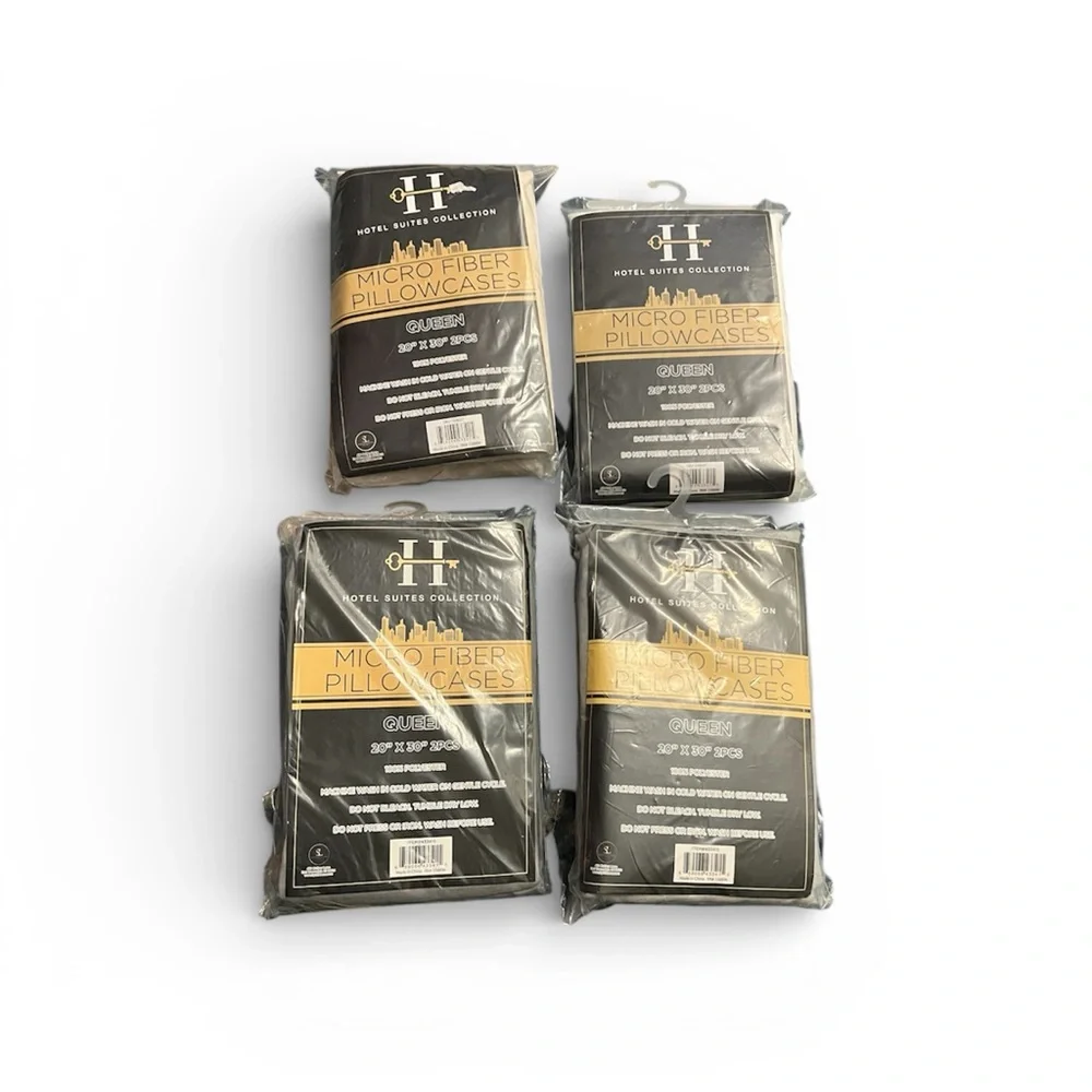 S New 4 Sets Hotel Suites Collection Queen Microfiber Pillowcases